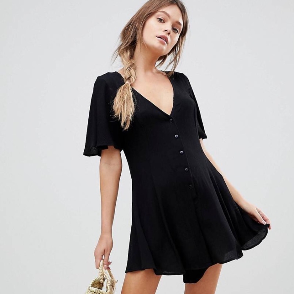 Button Up Romper NWT